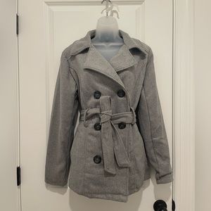 NWT Me Jane Juniors Medium Gray Trench Coat
